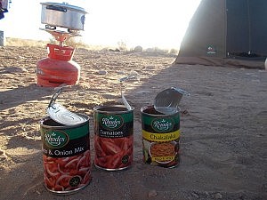 Standard Campingessen: Nudeln mit Chakalaka