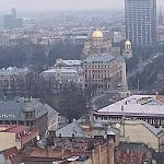 Blick auf die orthodoxe Kirche