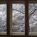 wieder in Belgrad, hielt auch hier diese Woche der Winter Einzug - Blick aus meinem Bürofenster