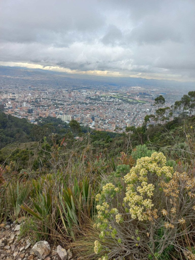 Aussicht auf Bogotá beim Wandern