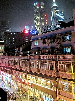 Unsere Aussicht aus unserem Hostel in Shanghai