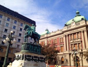 Knez Mihailo Statue vor dem Nationalmuseum in Belgrad
