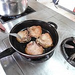 Kassler wird angebraten