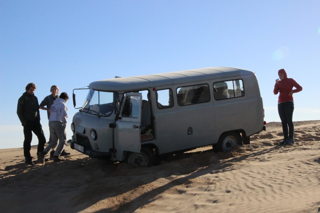 Der Russenbus steckt fest