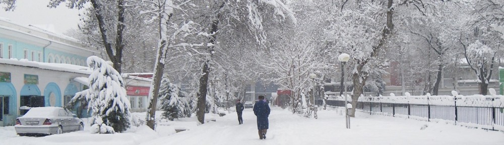 Schneelandschaft in Duschanbe