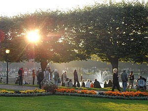 Der wunderschöne Park am Donnerstag, kurz vor Sonnenuntergang.