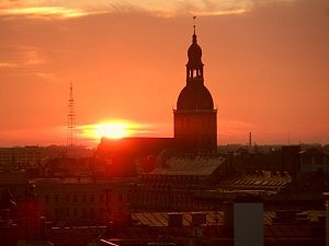 Riga bei Sonnenuntergang