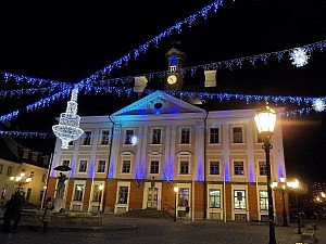 Der Rathausplatz bei meinem ersten Besuch in Tartu Anfang Dezember
