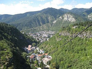 Seilbahnstation, Blick auf Borjomi