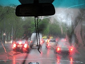 während des Gewitters