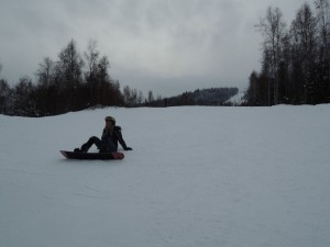 Pause mitten auf der piste- immer diese faulen Snowboarder