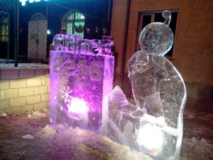 Eisskulptur in Ulaanbaatar