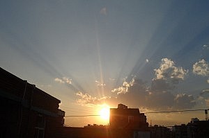 Sonnenuntergang nach einem entspannten Tag in Kunming