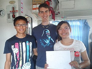 Meine beiden Lieblingsstudenten im Zug