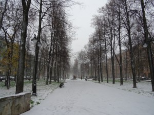 Hier saß ich noch vor drei Wochen im T-Shirt!