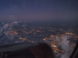 Landeanflug - Blick auf Amman bei Nacht