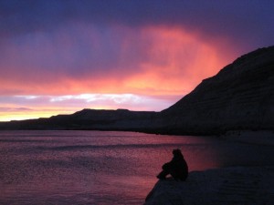 Ein Bild von mir beim Betrachten des Sonnenuntergangs