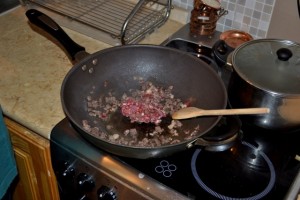 Hackfleisch gibt es hier nicht ... doch diese Fleischwürfel waren eine ebenso gute Alternative