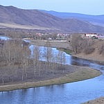 Das private Ger-Camp war am Fluss gelegen - ein traumhafter Anblick am Morgen