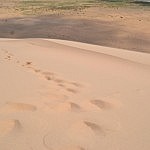 Spuren im Sand - entstanden beim Erklimmen der Sanddünen