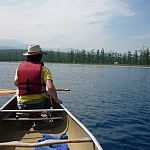 Ausflug auf dem Khuvsgul-See - Johanna und ich sind im Kanu unterwegs