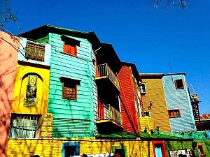 Die bunten Häuser in La Boca