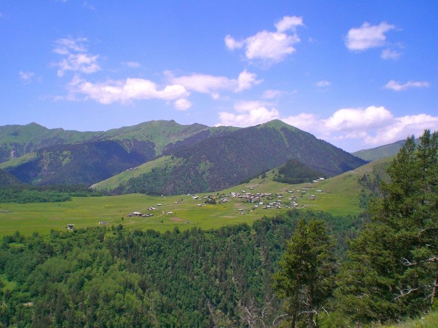 Das Dorf Omalo in Tuschetien