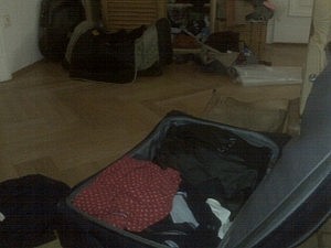 Gepäckchaos, leicht verschwommen