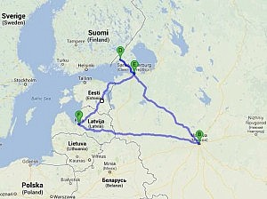 Russland Route Karte