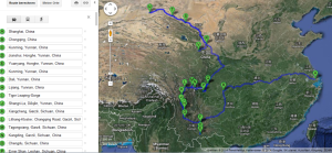Route Reise im Sommer