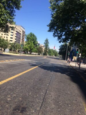 Leere Straßen-Ausnahmezustand in Santiago