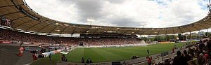 Panorama des Gottlieb-Daimler-Stadions (Branding - f**k of!)