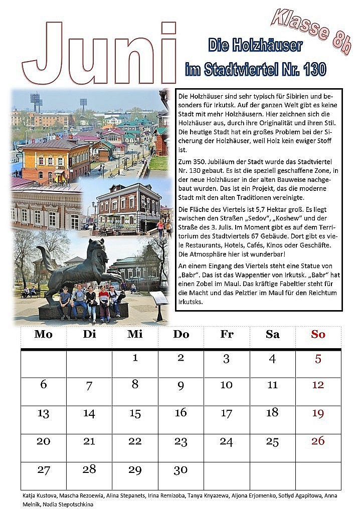 Kalender Juni 8b Die Holzhäuser im Stadtviertel Nr. 130