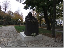 Abbild Franz von Assisis vor dem Kloster auf dem Berg Trsat